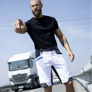 pantaloni scurti slim fit bicolor 4xstretch bumbac amalytton și tabiflex alb