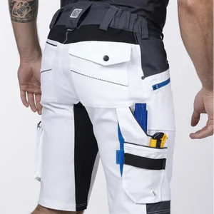 pantaloni scurti slim fit bicolor 4xstretch bumbac amalytton și tabiflex alb