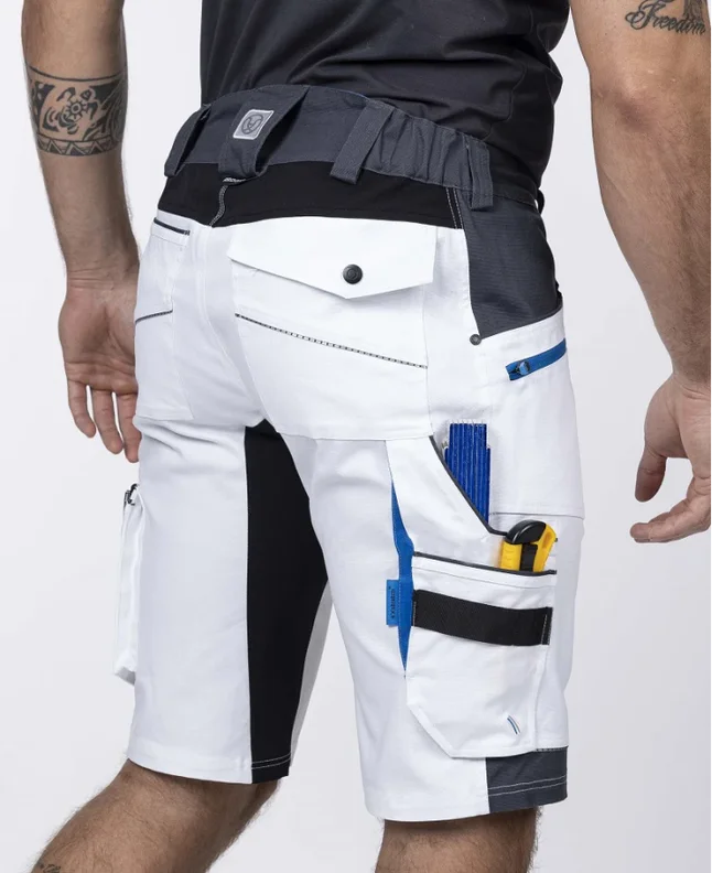 pantaloni scurti slim fit bicolor 4xstretch bumbac amalytton și tabiflex alb
