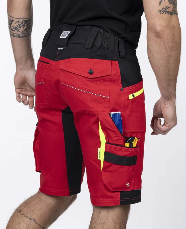 pantaloni scurti slim fit bicolor 4xstretch bumbac amalytton și tabiflex rosu