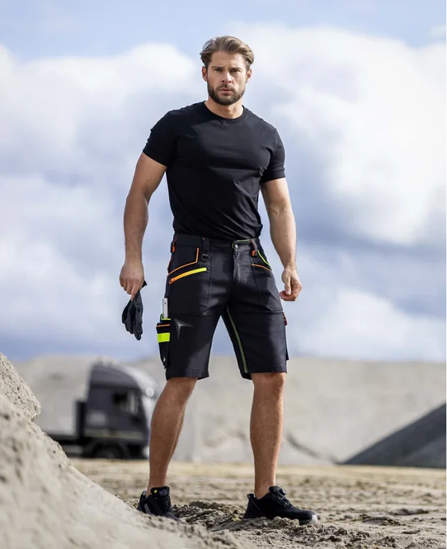 pantaloni scurti creatron® neon din bumbac amalytton® și tabiflex® 250g negru