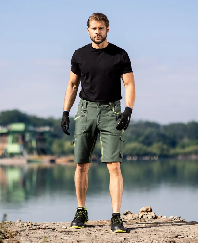 pantaloni scurti creatron® neon din bumbac amalytton® și tabiflex® 250g verde kaki