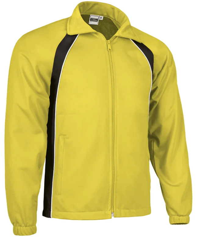 bluză de trening tournament | jachetă sport tricoloră raglan negru galben lemon