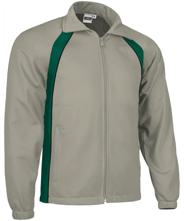 bluză de trening tournament | jachetă sport tricoloră raglan verde sticla bej nisip