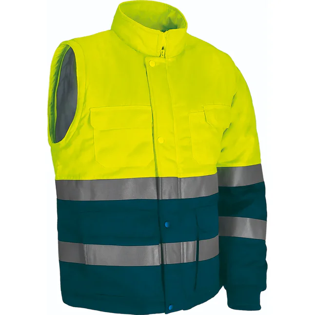 jacheta detasabila sequoia 2in1 matlasata termic, marcaj ce, clasa 1 vizibilitate ridicata galben bleumarin