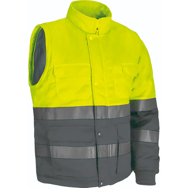 jacheta detasabila sequoia 2in1 matlasata termic, marcaj ce, clasa 1 vizibilitate ridicata galben gri