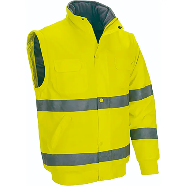jachetă hi vis flinders clasa 1 mâneci detașabile și protecție impermeabilă marcaj ce, oeko tex galben