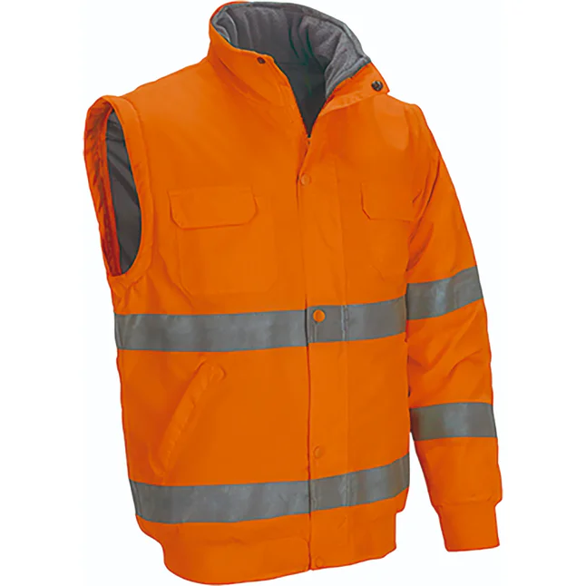 jachetă hi vis flinders clasa 1 mâneci detașabile și protecție impermeabilă marcaj ce, oeko tex portocaliu