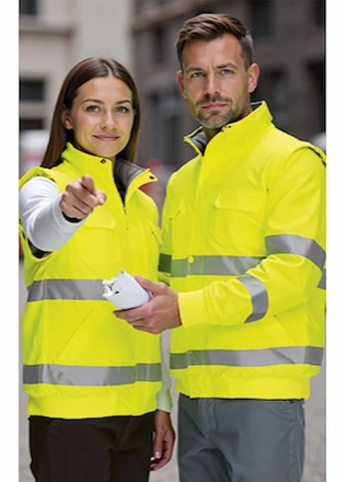 Jachetă Hi-Vis FLINDERS Clasa 1 Mâneci Detașabile și Protecție Impermeabilă Marcaj CE, Oeko-Tex 147 lei