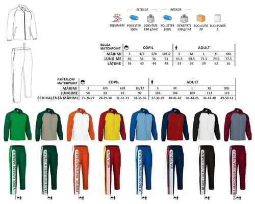 bluză de trening matchpoint | jachetă sport tricoloră microfibra grena mahon gri inchis