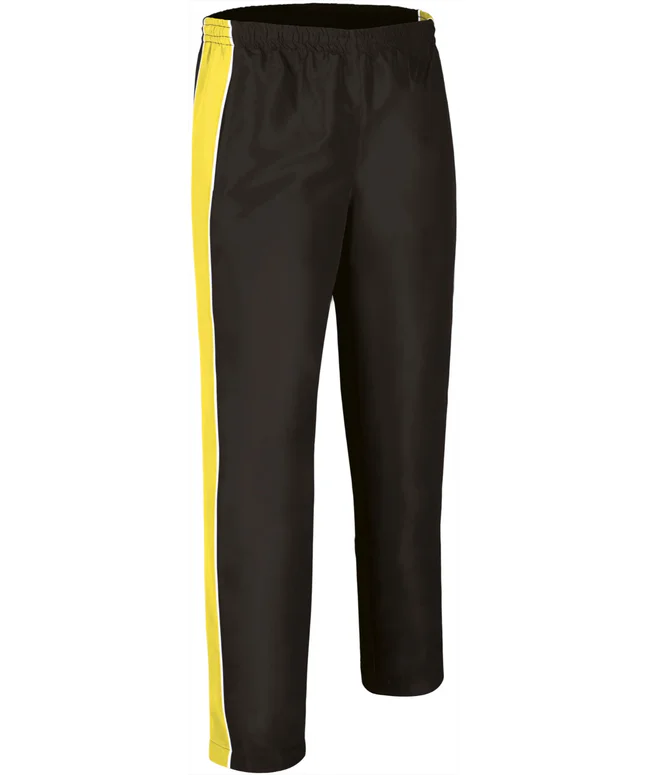 pantaloni sport tournament | trening tricolor termic benzi laterale negru galben lemon
